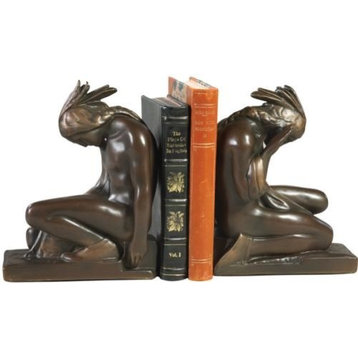 Bookends Kneeling Indian Southwestern Hand Painted Resin OK Ca