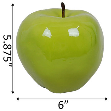 6" Shiny Large Centerpiece Apple,Green