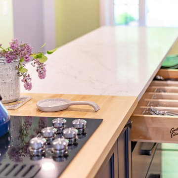White and Blue Shaker Kitchen