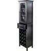 Pemberly Row Transitional Composite Wood/Glass Wine Rack in Black