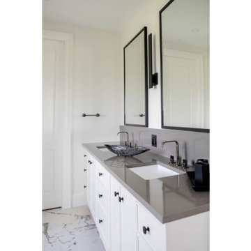 A White Vanity Luxurious Master Ensuite Bathroom Transformation