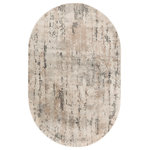 Nourison - Nourison Quarry 5' x 8' Oval Beige Grey Modern Indoor Rug - Invite movement and depth to your space with this beige and grey abstract rug from the Quarry Collection. Pools of neutral colors tie together the various elements of your room without being overpowering, while the low-profile construction lays flat quickly and does not shed. Made from a softly textured blend of polypropylene and polyester yarns designed to hide dirt and the regular wear of family life. Choose from a variety of shapes and sizes to decorate any space including the living room, hallway, entryway, dining room, and kitchen.