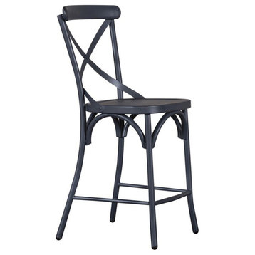 X Back Counter Chair- Navy