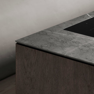 Dark, minimalist marble at the Store Kongensgade Kitchen