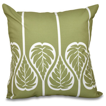 Fern 2, Floral Print Pillow, Green, 16"x16"