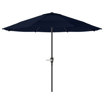 Patio Umbrella Vented Canopy 9FT Easy Crank Outdoor Umbrella for Shade, Navy