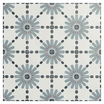 Aster Blue 9"x9" Matte Porcelain Floor and Wall Tile