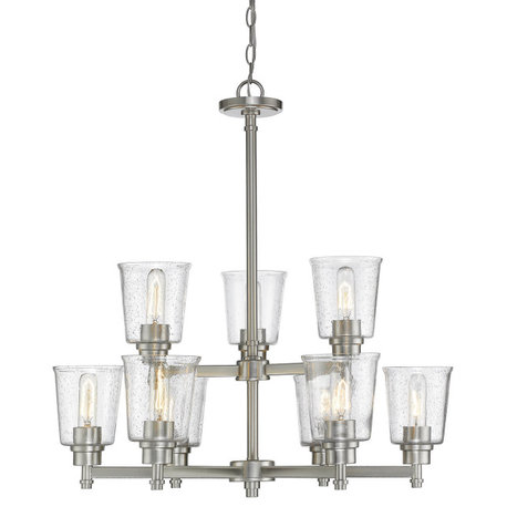 Bohin 9 Light Chandelier, Brushed Nickel