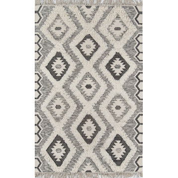Novogratz by Momeni Indio Sierra Hand Made Wool Black Area Rug, 3'x5'