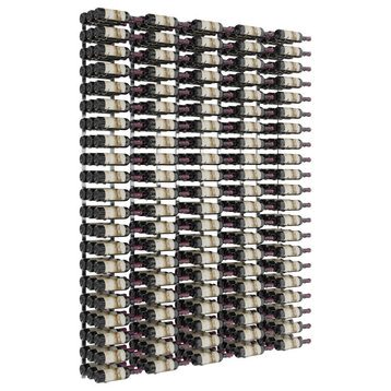 W Series Feature Wall Wine Rack Kit 7 (metal wall mounted bottle storage), Chrome, 315 Bottles (Triple Deep)