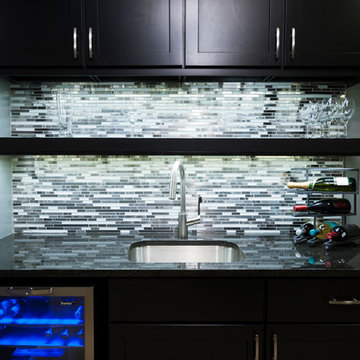 Transitional Basement Wet Bar