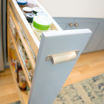 New England Style Denver Bungalow Remodel Spice Cabinet