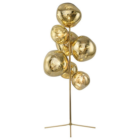 Freiburg | Creative Acrylic Lava Stone LED Floor Lamp, Gold, H68.9"