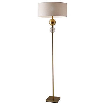 Chloe 1 Light Floor Lamp, Antique Brass