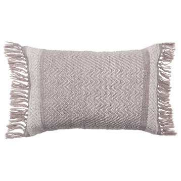 Vibe by Jaipur Living Iker Indoor/Outdoor Chevron Poly Fill Pillow 16x24, Taupe