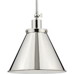 Progress Lighting - Hinton 1-Light Polished Nickel Vintage Pendant Hanging Light - Embrace stylish simplicity with the Hinton Collection 1-Light Polished Nickel Vintage Hanging Pendant Light.