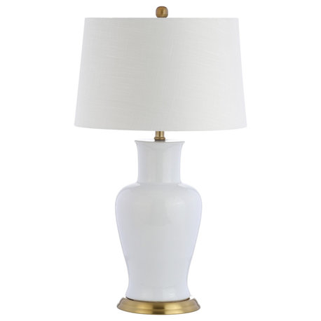 JONATHAN Y Lighting JYL4026 Julian 1 Light 29" Tall LED Vase - White / Gold