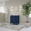 The Drew Bathroom Vanity, Navy Blue, 30", Single Sink, Freestanding