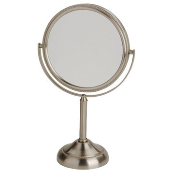 Jerdon JP910NB 6-Inch Tabletop Two-Sided Swivel Vanity Mirror with 10x Mag
