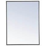 Elegant Decor - Metal Frame Rectangle Mirror 24 Inch Black Finish - Metal frame Rectangle Mirror 24 inch Black finishThe classic clean and straight lines of this rectangular mirror provide you with a timeless and elegant look to accent any room or hallway in your home or office, featuring an ultra-thin black metal frame in deep profile, refecting a minimalist's design and industrial styling.  To ensure your home safety, we uses metal hanger bar that are securely welded to the back of the metal frame. We recommend using suitable heavy duty picture/mirror hooks, selecting the best type of fixing for the particular wall you wish to hang the mirror on, using the appropriate rawl plug if required. Measurement: 24x32, hang vertical or horizontal.