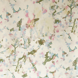 MELLOR &ndash; PINK, BLUE, GREEN CHERRY BLOSSOM ON FOIL Pattern Number: 2016-106-05 - Wallpaper