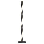 ET2 Lighting - Pirouette LED Floor Lamp - Twisted Black pendants are illuminated on the edge to create a spiral effect. Adjustable heights make it possible to create your own unique design.