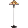 Roseto QZLMP8384 Tiffany 2 Light 60" Tall Floor Lamp - Bronze Patina