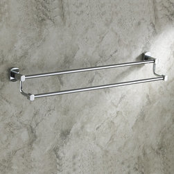 Chrome finished Solid Brass 25 Inch Double Towel Bar TCB2003 - Bathroom Accessories