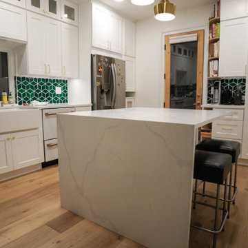 Brooklyn Brownstone Modern Luxury Green Kitchen Remodel