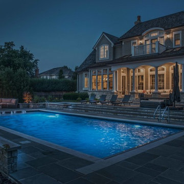 Highland Park,IL Swimming Pool, Separate Elevated Hot Tub, Sunshelf w/ Bubblers