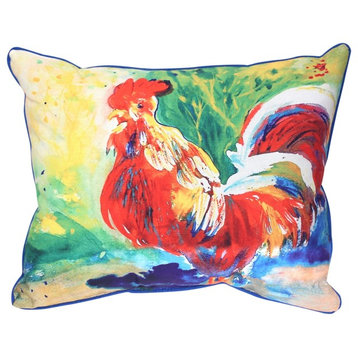 Red Rooster 16 x 20 Inch Indoor Outdoor Throw Pillow Betsy Drake Design