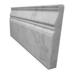 Carrara Marble Italian White Bianco Carrera 3/4" Baseboard Molding Honed - Home Decor