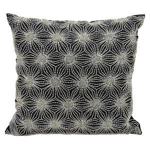 Michael Amini Gradual Sequin Black Silver Throw Pillow