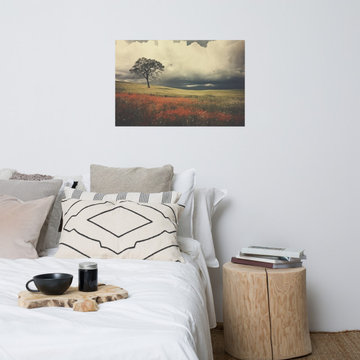 Rustic Accent Wall Decor: Beneath a Weathered Sky Subdued Retro Rustic Realism