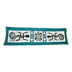 Tonga Textiles - Gecko and Turtle Batik in Blue/Black - Tonga Textiles - Table Runners