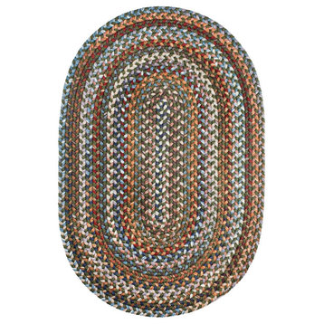 Tribeca Braided Virgin Wool Rug Greengrass 7'x9' Oval