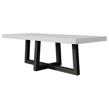 Torre Rectangle Concrete Dining Table, Charcoal