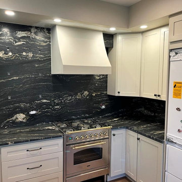 Granite With Full Height Granite Backsplash