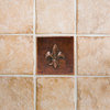 Hammered Copper Fleur De Lis Tile, 4"x4", Single