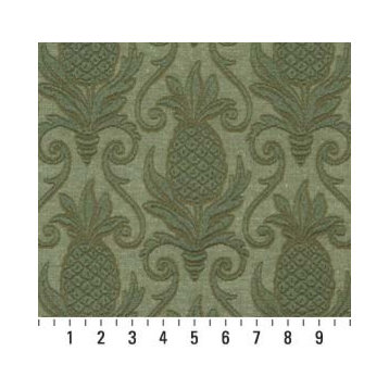 Green Pineapples Woven Matelasse Upholstery Grade Fabric By The Yard