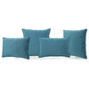 GDF Studio Corona Outdoor Patio Water Resistant Pillows, Teal, 4 Piece Set