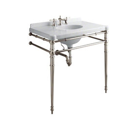 Kallista Chrome Inigo by Michael S Smith Console Table Legs with Towel Bar - Bathroom Vanities And Sink Consoles