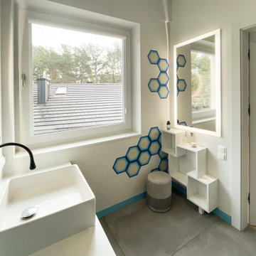 Hexagonal Tiles in a Bright Wash Area