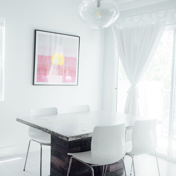 Custom Reclaimed Wood Table with Concrete Top