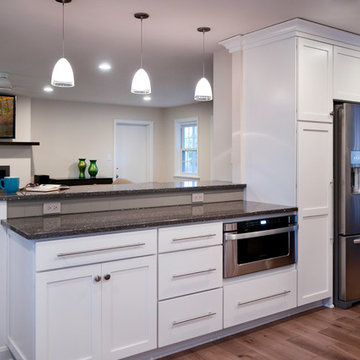 Subtle Divide Between Kitchen and Family Room