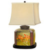 Metalic Hand Painted Table Porcelain Lamp, 24"