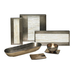 Belle & June - Mother of Pearl Espresso 2-Drink Tray - Products