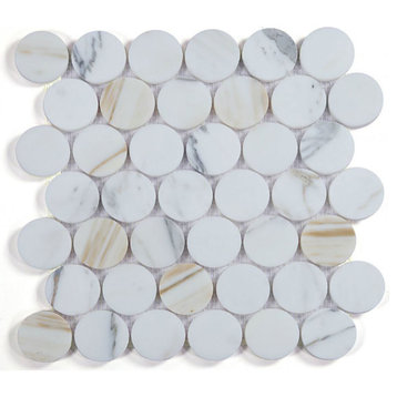 Mosaics Marble Penny Series - Calacatta White Gold 2x2 Tile for Floors Walls