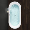 68" Freestanding Acrylic Bathtub, White/Classic Chrome