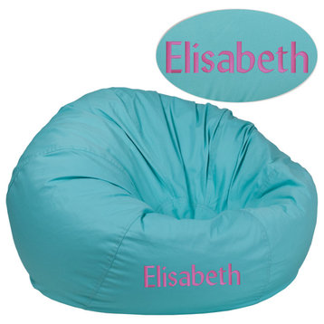 Personalized Oversized Solid Mint Green Bean Bag Chair for Kids and Adults